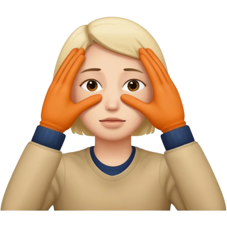 😳 covering eyes with 🙌  emoji