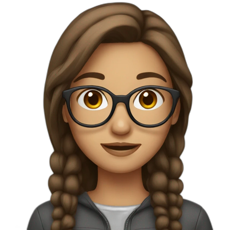 girl with brown hair in glasses emoji