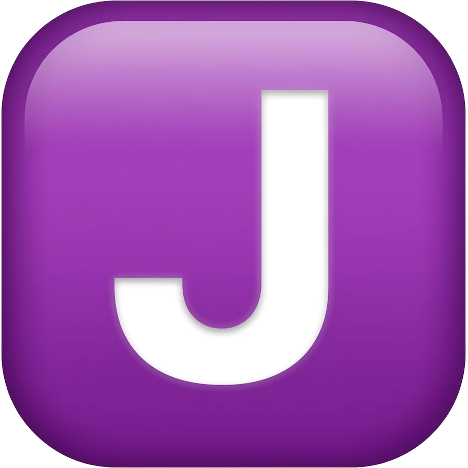Letter J in purple square emoji