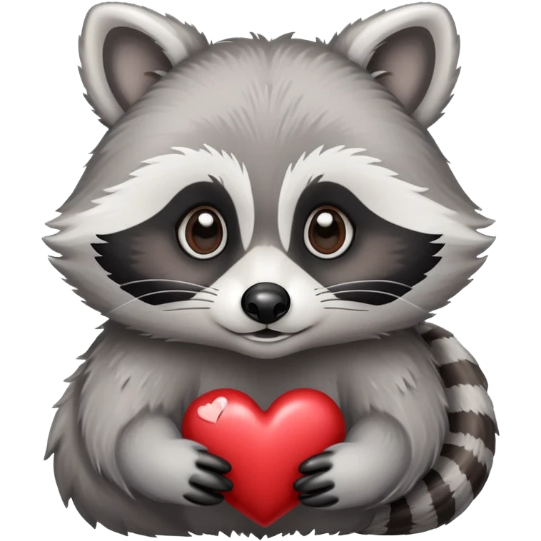 Silver Raccoon in love emoji
