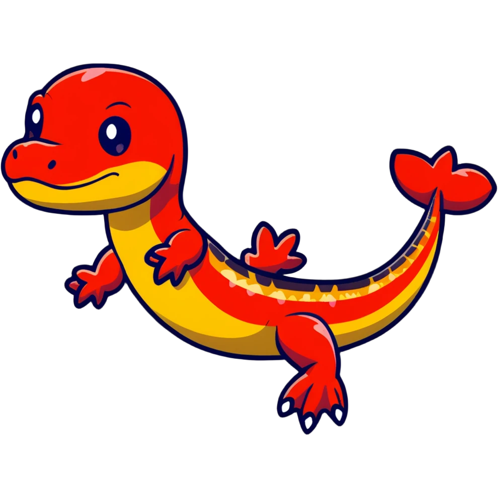 salamander black with fiery red flashes on the scales emoji