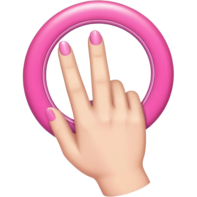 hand with pink ring emoji