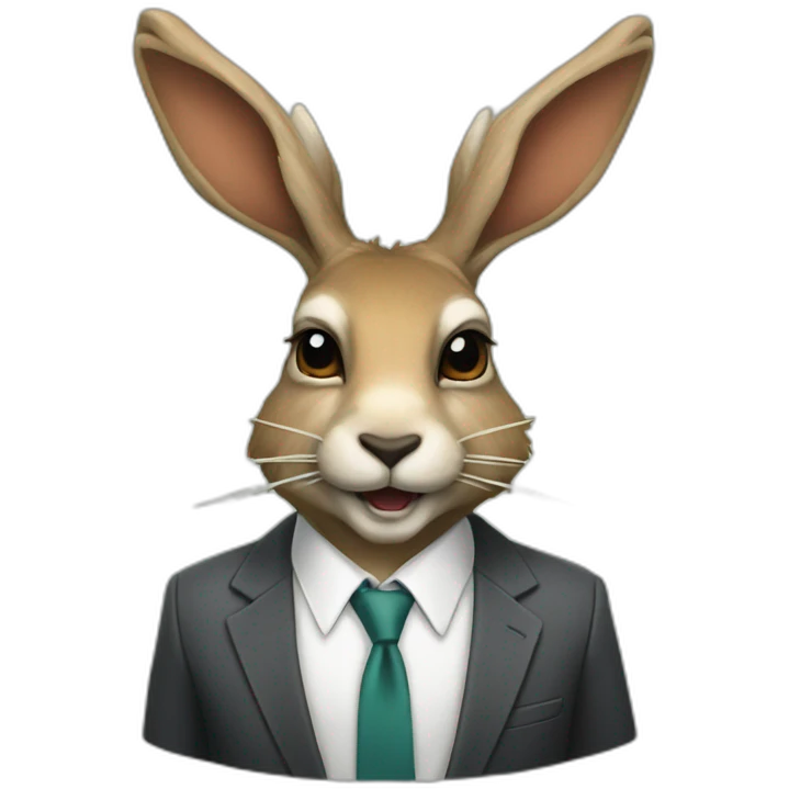 jackalope in a business suit emoji