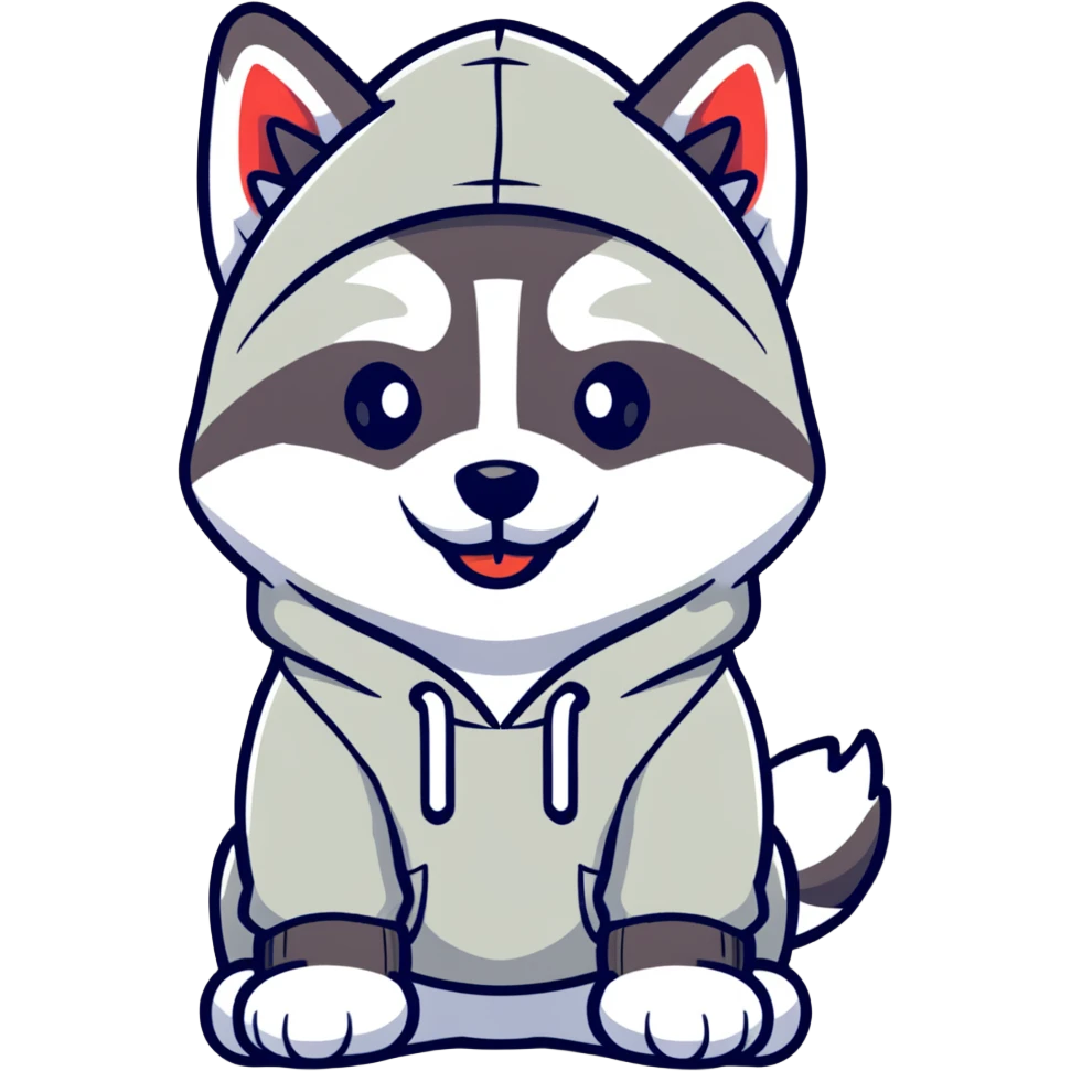 Husky wearing hoodie  emoji