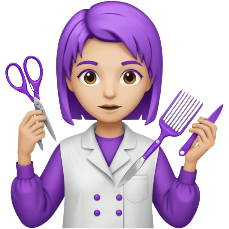 purple skinned mutant hairdresser emoji