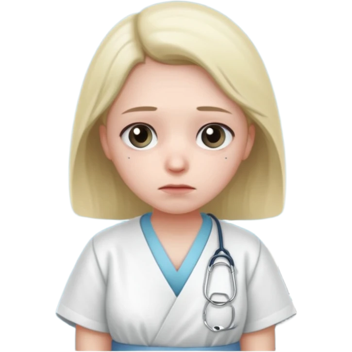 sad patient in hospital in hospital emoji