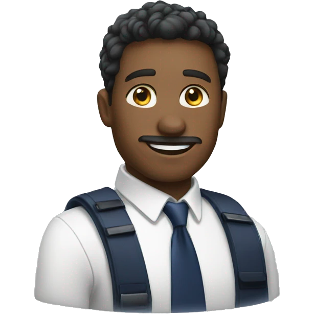 A modern man with glass white shirt and  navy blue tie goodbye emoji
