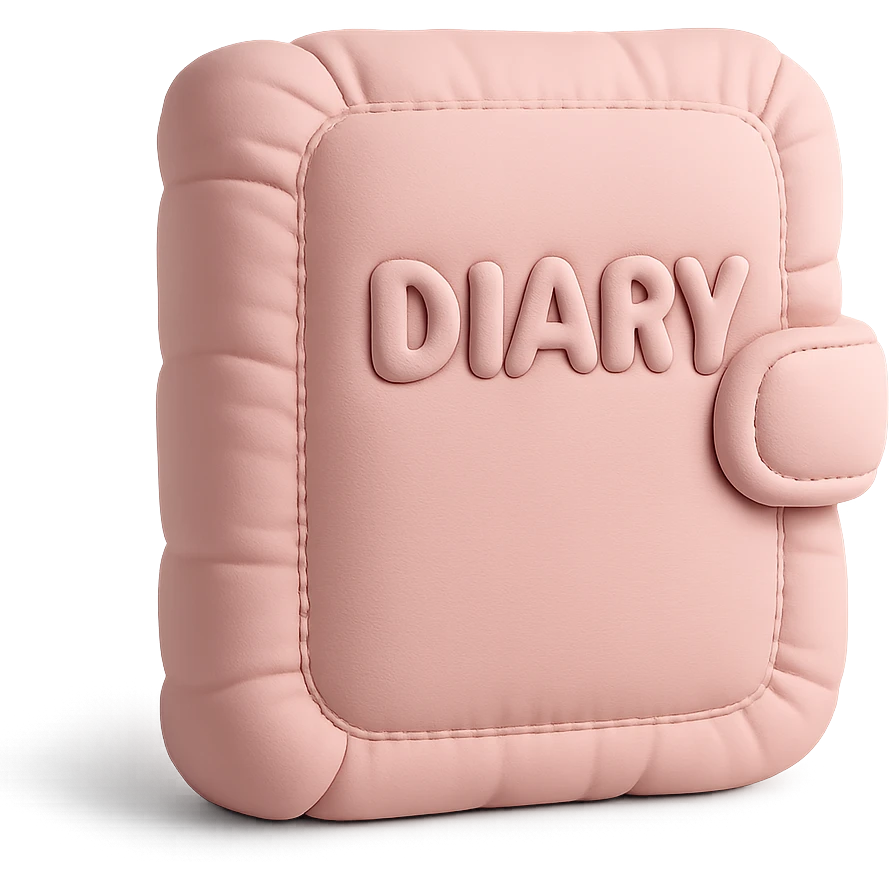 pink diary, cushion style emoji