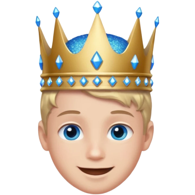 blue Boy glitter crown smile emoji