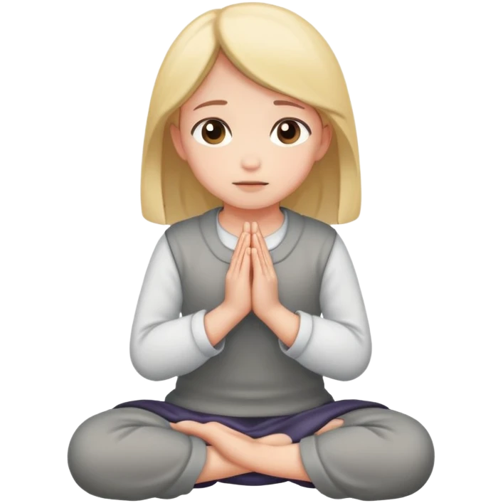 Girl hands on ground praying emoji