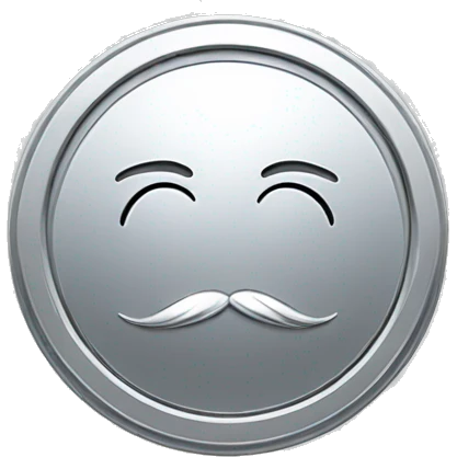 silver coin with monocle emoji