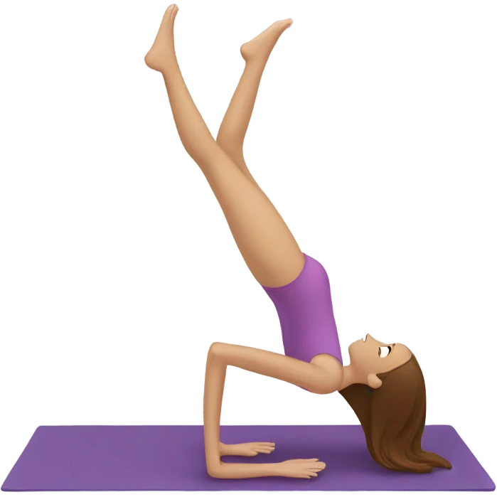 Brown long hair girl doing Pilates emoji