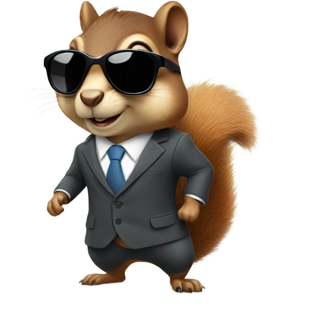 Squirrel with sunglasses and a suit  emoji