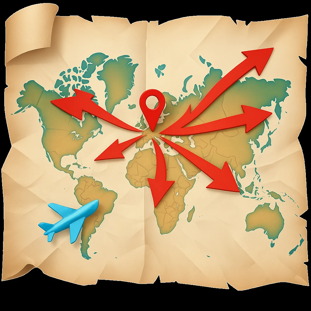 Add bold red arrows to the map, indicating an upcoming offensive attack strategy. Keep the emoji style and all original details. emoji