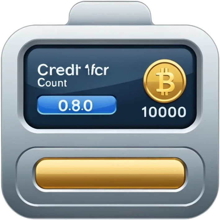 A clean, minimalist “credit counter” badge icon that communicates cumulative usage of design tokens (colours, font sizes, spacing) with an intentional economy of variation. emoji
