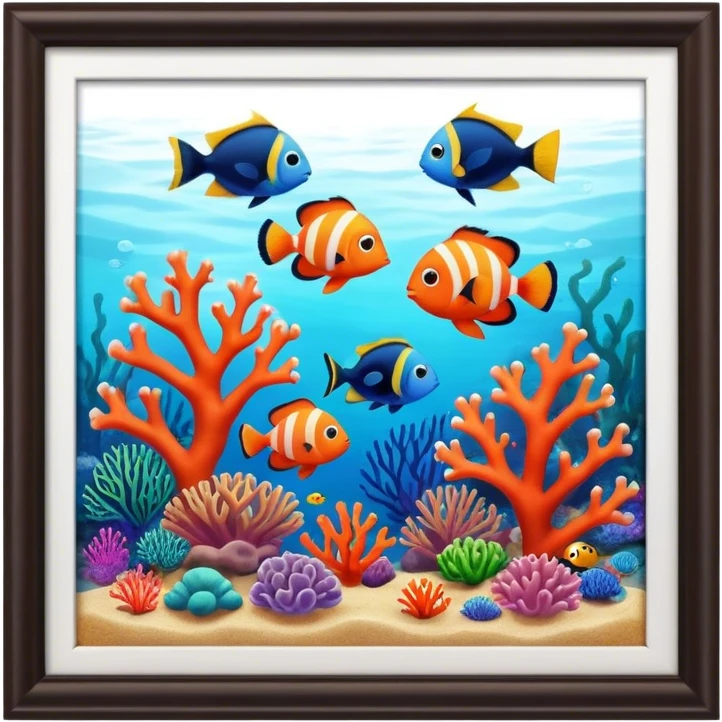 Great Barrier Reef Landmark Emoji – Featuring colorful coral formations and tropical fish. emoji