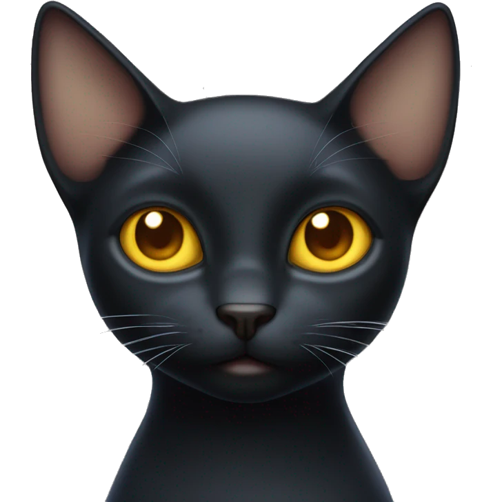 Black cat withe yellow eyes and white cat with a brown spot on his nose and blue eyes, together emoji