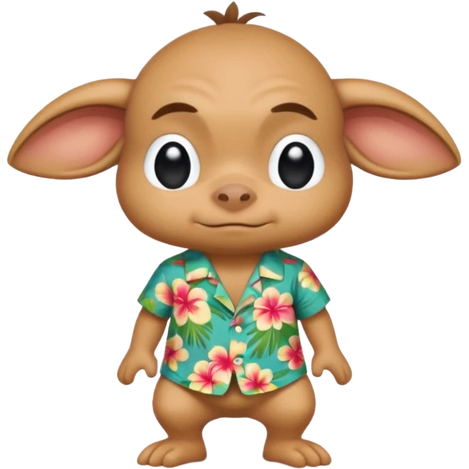 Grogu wearing hawaiian clothesbowing emoji