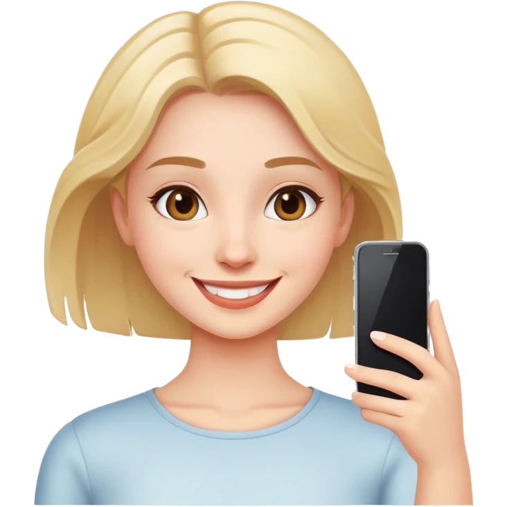 girl posing for a selfie emoji