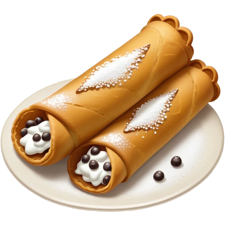 Fancy cannoli on a plate emoji