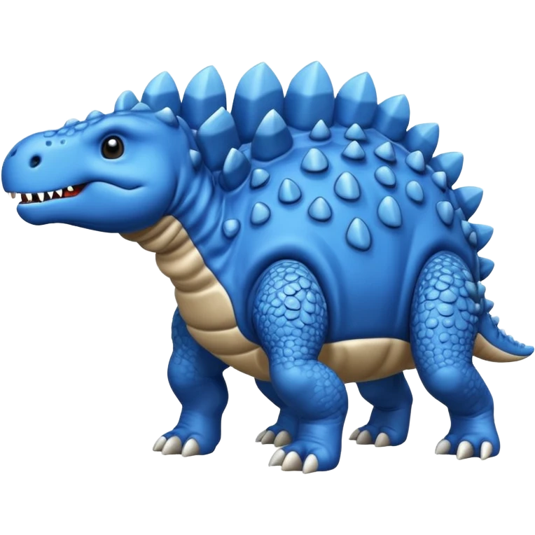 As un emoji de el dinosaurios ANQUILOSAURIO de perfil en color azul que sea bebe y tenga un efecto mas animado que sea mas animado y sin tantos picos pero que sea ANQUILOSAURIOno se parese a un ANQUILOSAURIO  emoji