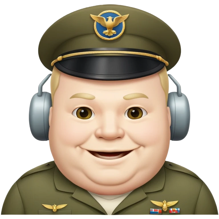 a military plane with a head of a bold fat man emoji