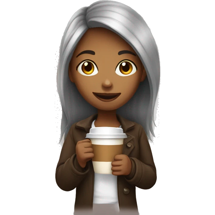 Girl with a coffe  emoji