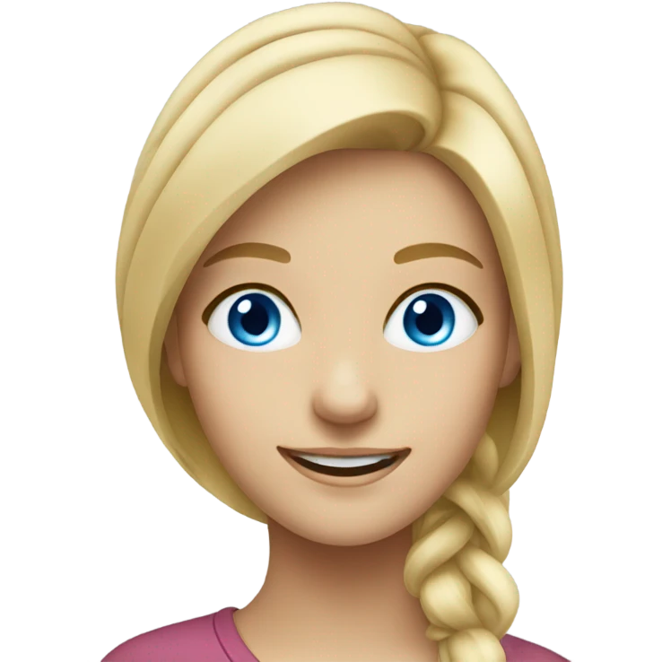 smiling blonde girl blue eyes portrait emoji