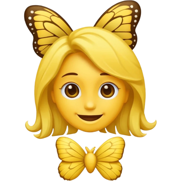 Emoji sourire avec un nœud papillon dans les cheveux emoji
