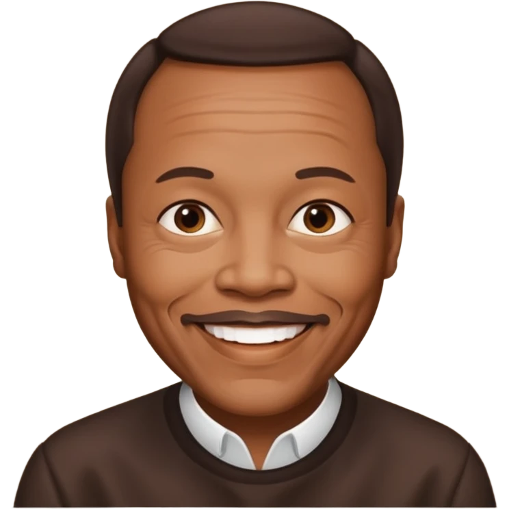Quincy Jones with dark brown hair emoji