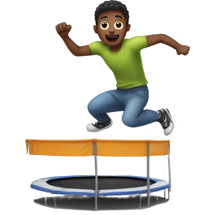 Dude jumping on trampoline emoji