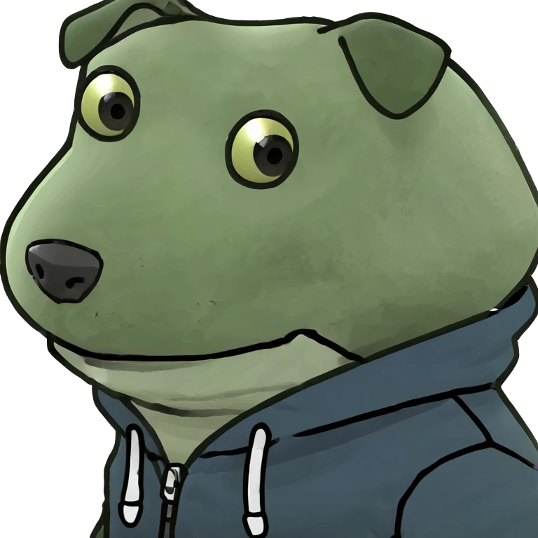 Dog wearing a hodie emoji