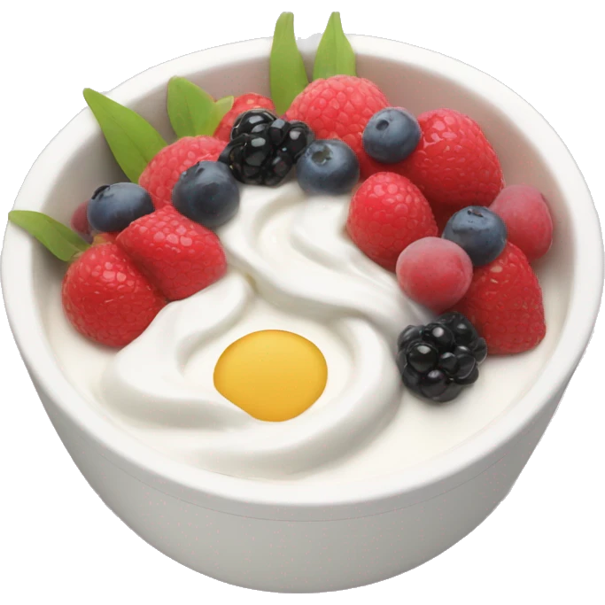 Yoghurt bowl with fruit emoji
