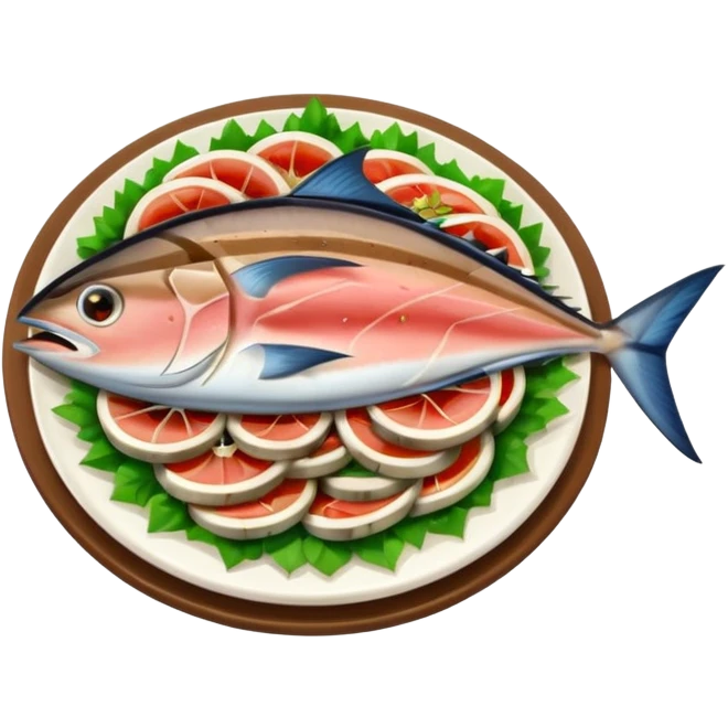 cooked tuna anchovy on a plate emoji