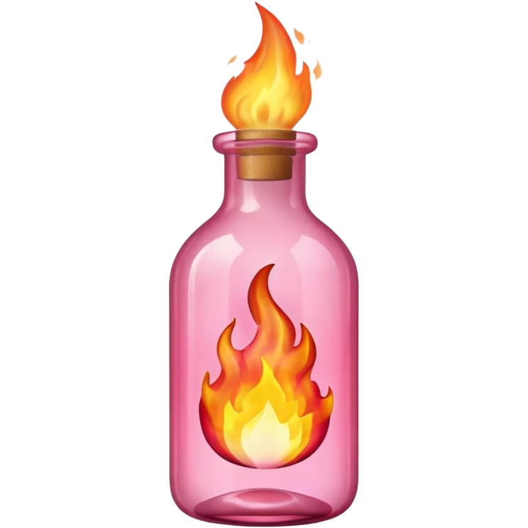 Pink burning glass bottle  emoji