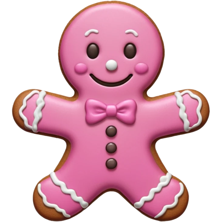 pink gingerbread man emoji