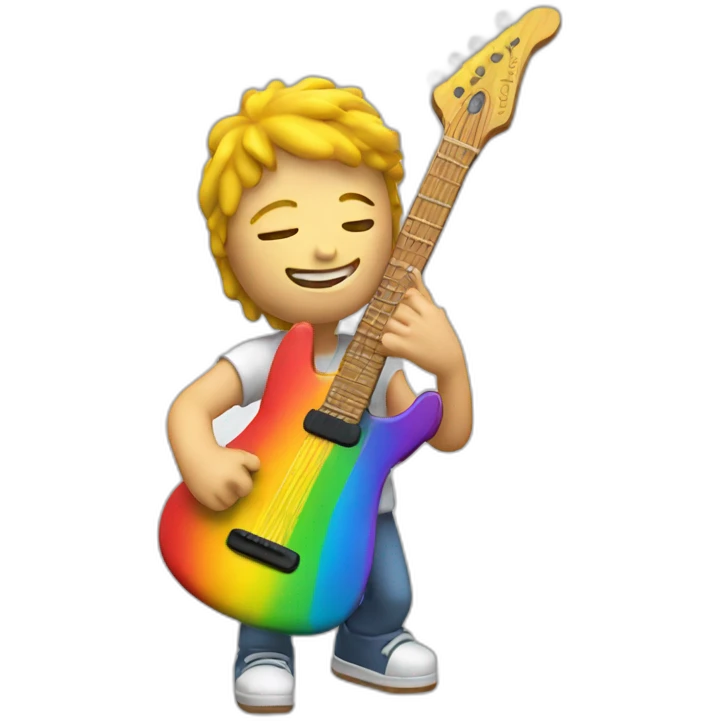 3d Person Playing a Rainbow Guitar emoji