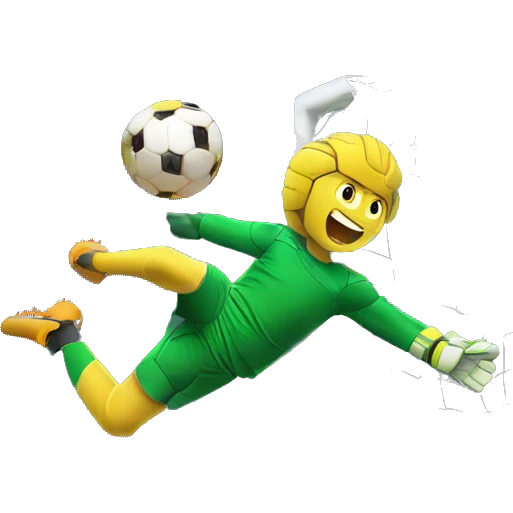 football goal keeper saving a goal emoji