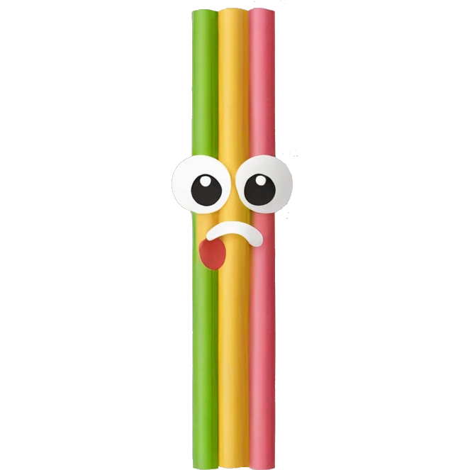 Colored Paper straw emoji