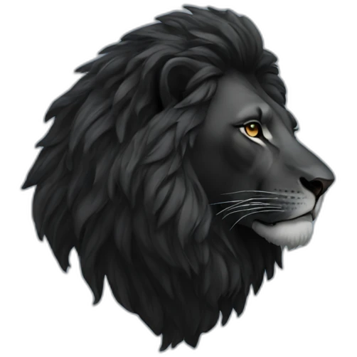 black lion sideview emoji