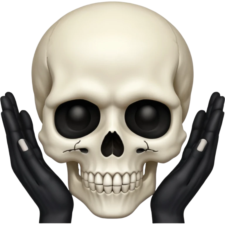 Skull face joining hands emoji