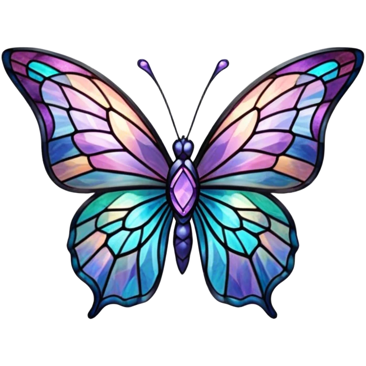 Nebula Gemstone Stained Glass Butterfly emoji