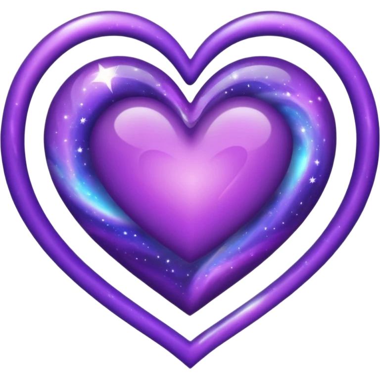 purple heart with a galaxy pattern emoji