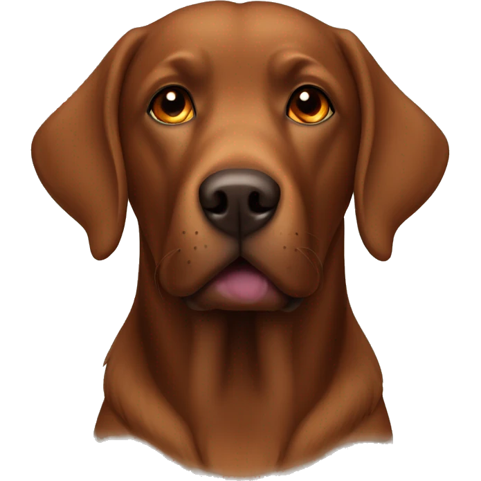 Brown Labrador Retriever with orange collar emoji