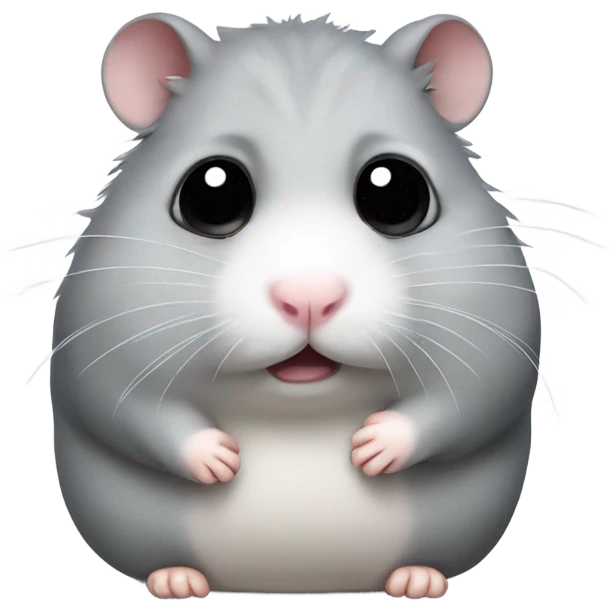 Sad grey hamster with big sad crying eyes  emoji