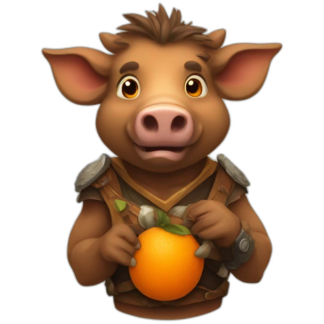 anthropomorphic boar with orange cheecks emoji