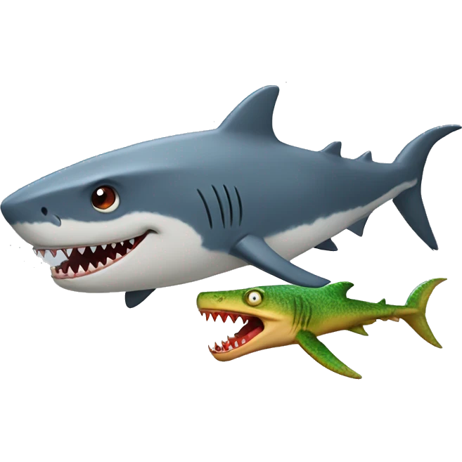 shark and a dragon emoji