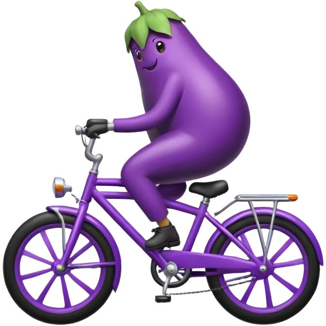 Eggplant on a bike emoji
