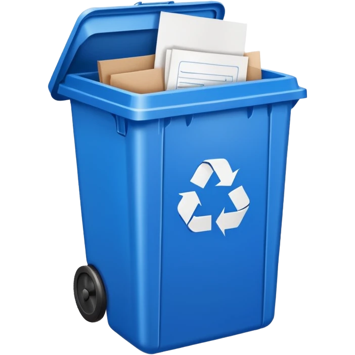 blue recycling bin emoji