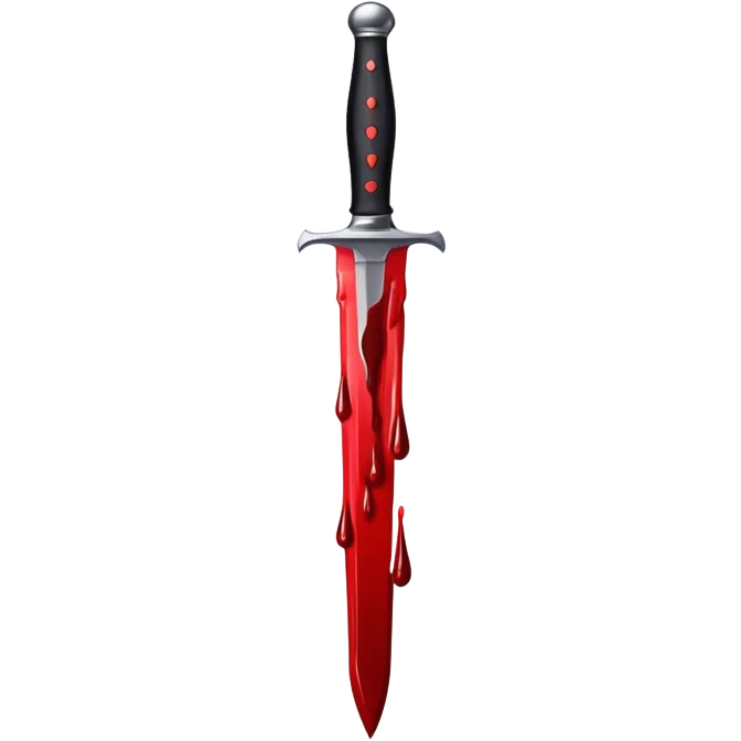 Black dagger with blood drips emoji